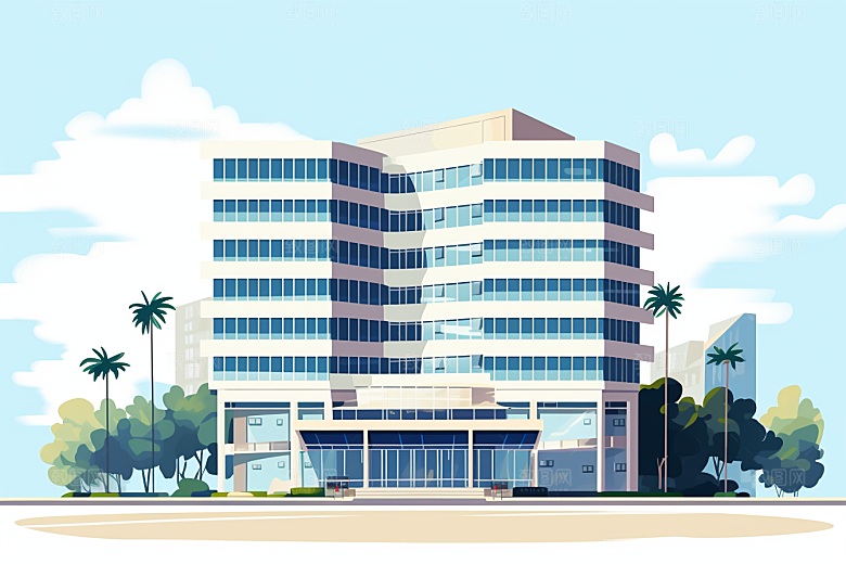 平面建筑高清立面插画