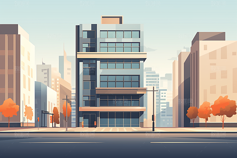 平面建筑高清设计感插画