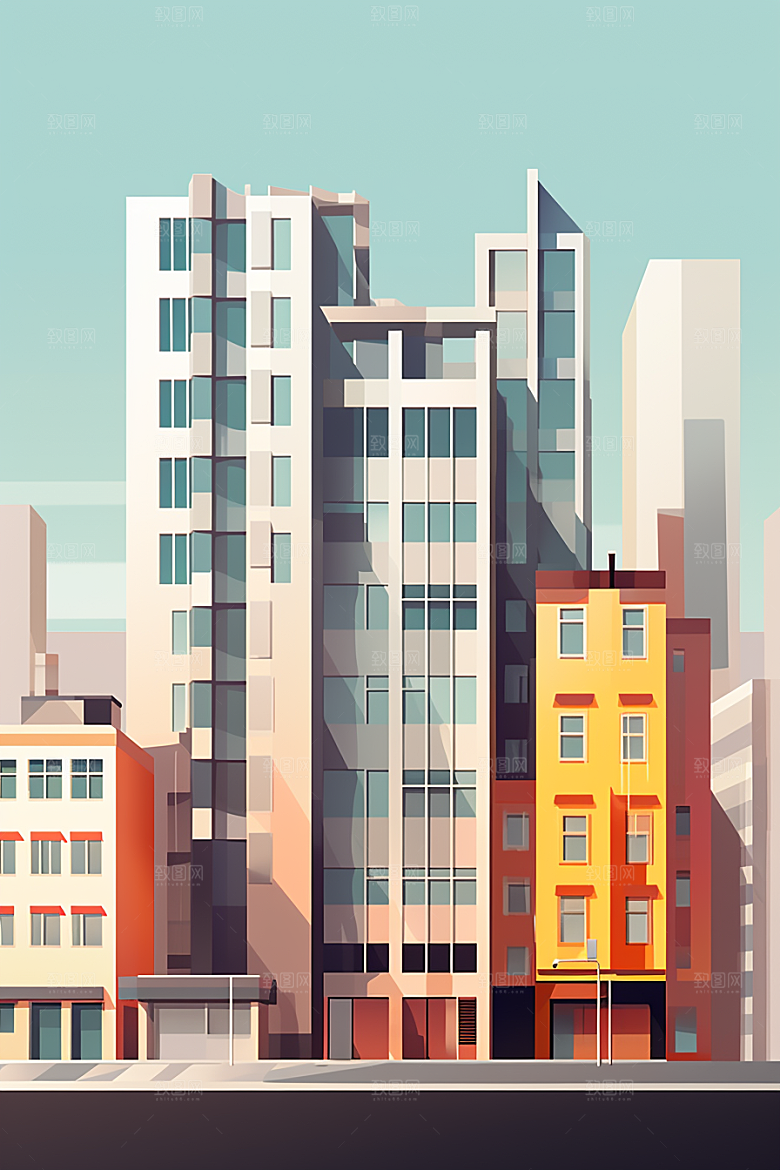 平面建筑设计感高清插画