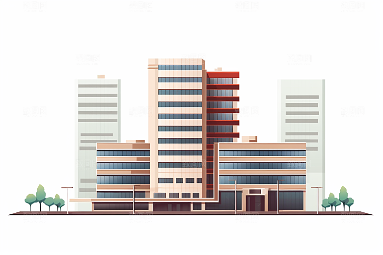 平面建筑高清大厦插画
