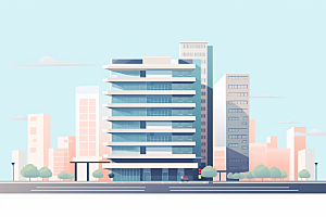平面建筑高清设计感插画
