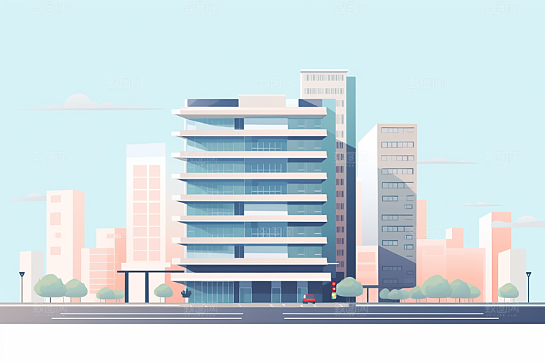 平面建筑高清设计感插画