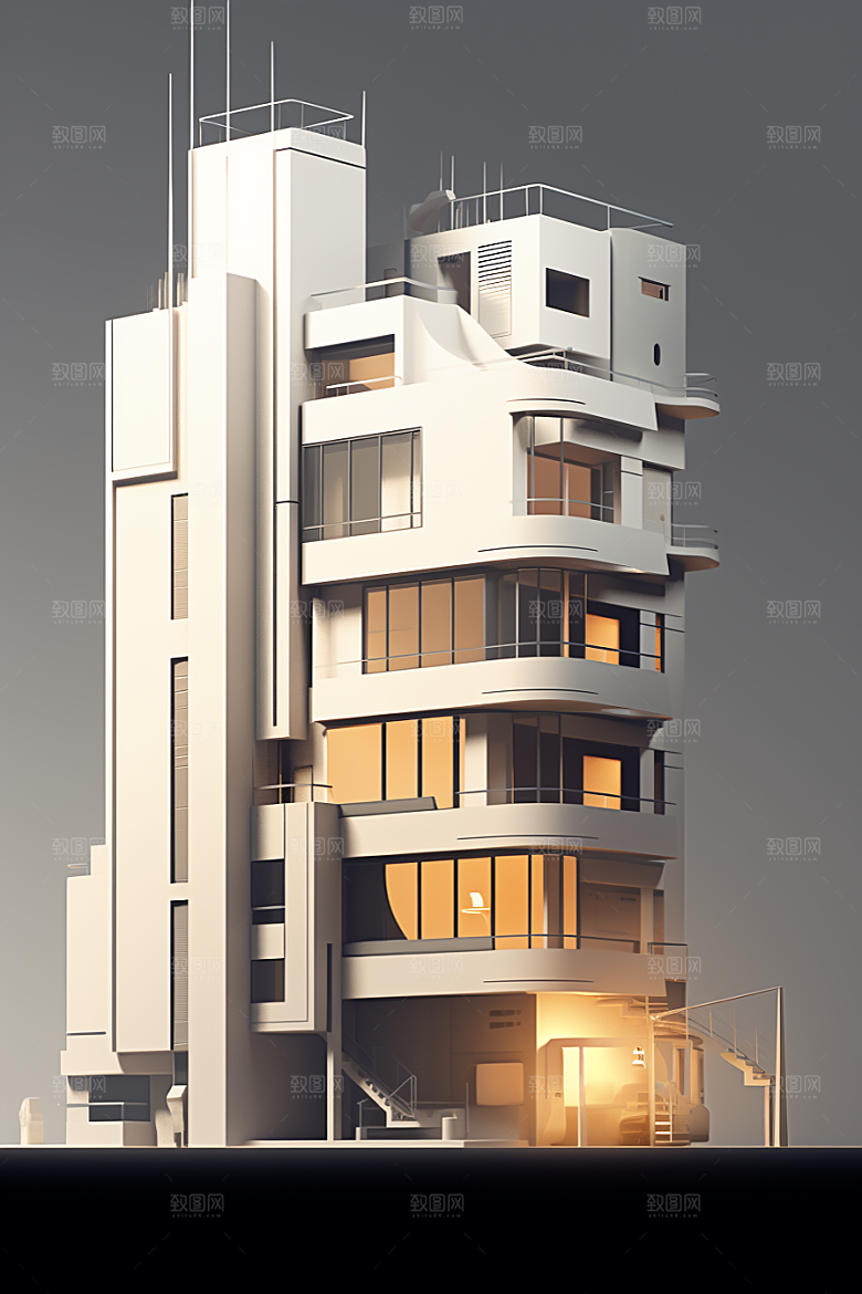 平面建筑高清设计感插画
