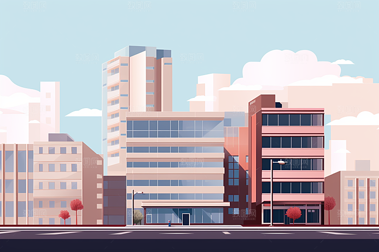 平面建筑设计感高清插画