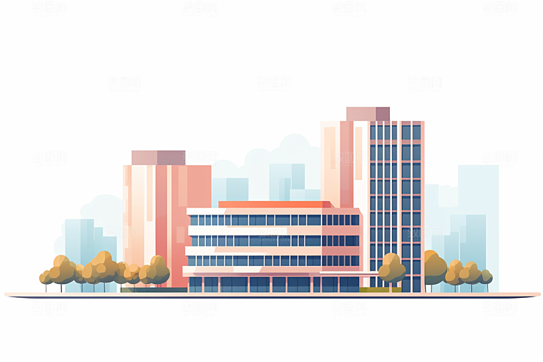 平面建筑立面高清插画