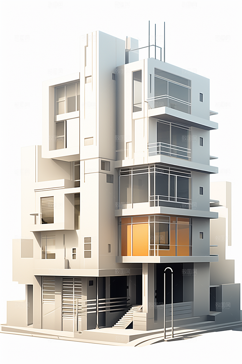 平面建筑高清几何插画
