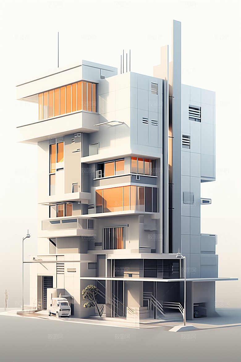 平面建筑高清大厦插画