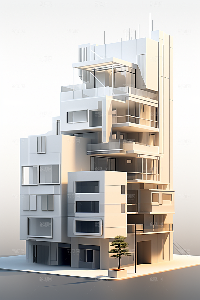 平面建筑设计感高清插画