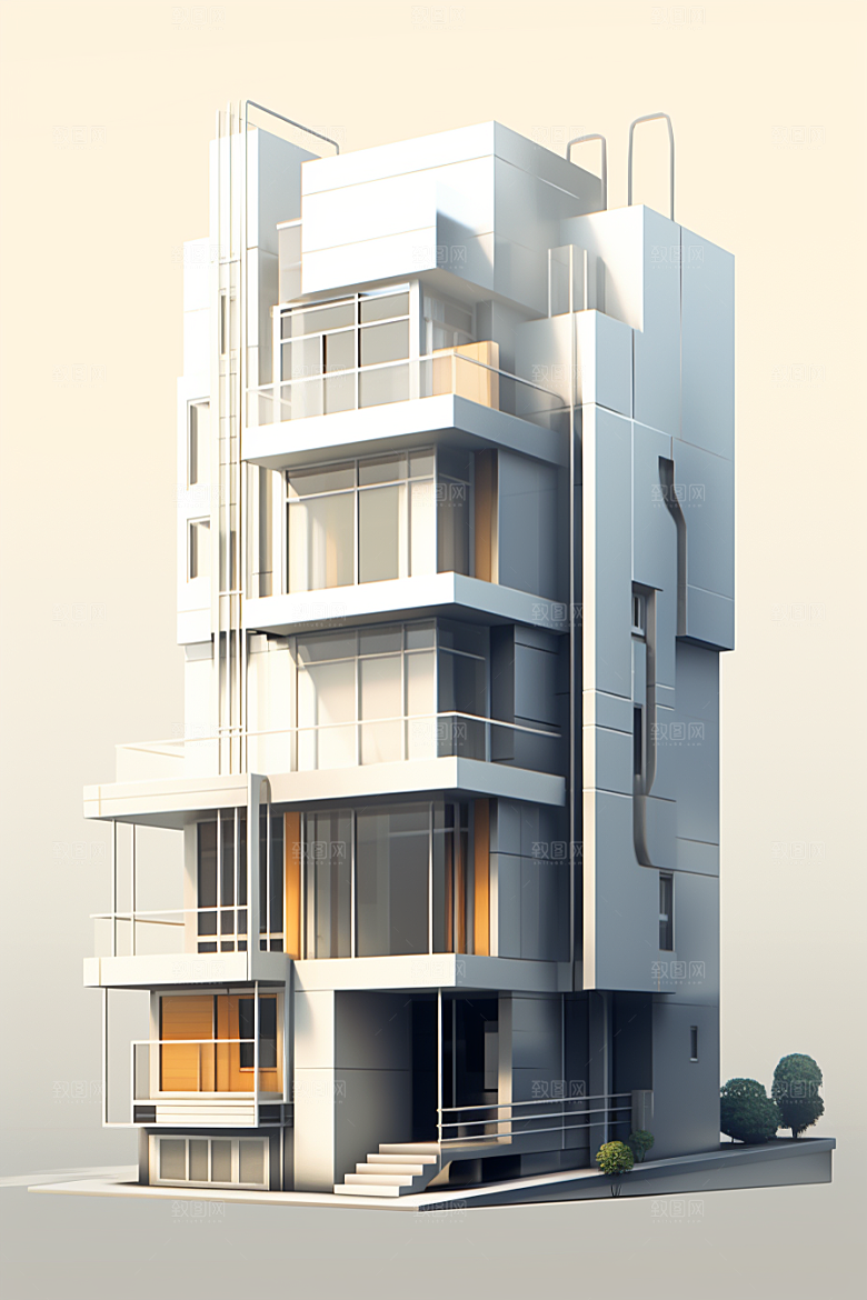 平面建筑高清大厦插画