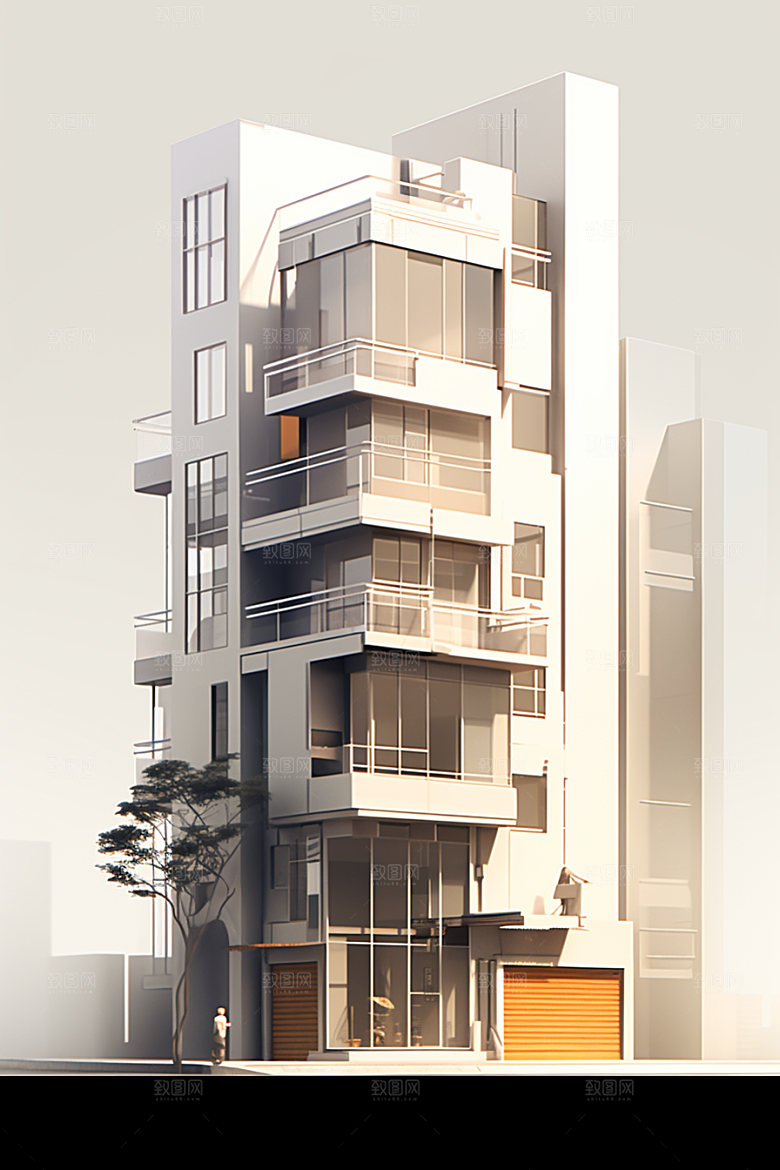 平面建筑立面高清插画