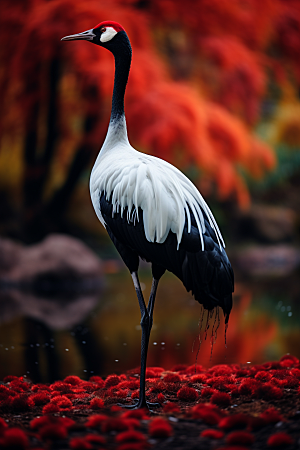 丹顶鹤野生动物自然摄影图