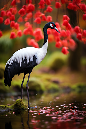 丹顶鹤保护动物自然摄影图