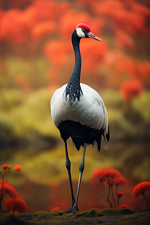 丹顶鹤野生动物生态摄影图