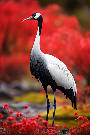 丹顶鹤野生动物保护动物摄影图