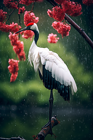 丹顶鹤保护动物自然摄影图