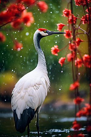 丹顶鹤保护动物野生动物摄影图