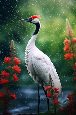丹顶鹤野生动物保护动物摄影图