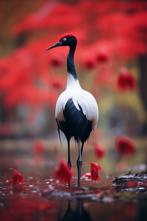 丹顶鹤保护动物野生动物摄影图