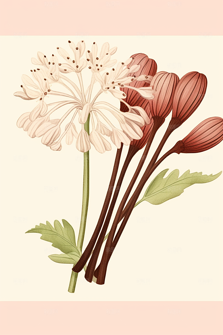 当归植物健康插画