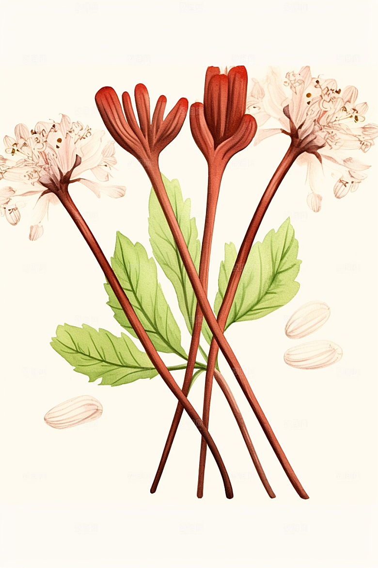 当归植物健康插画