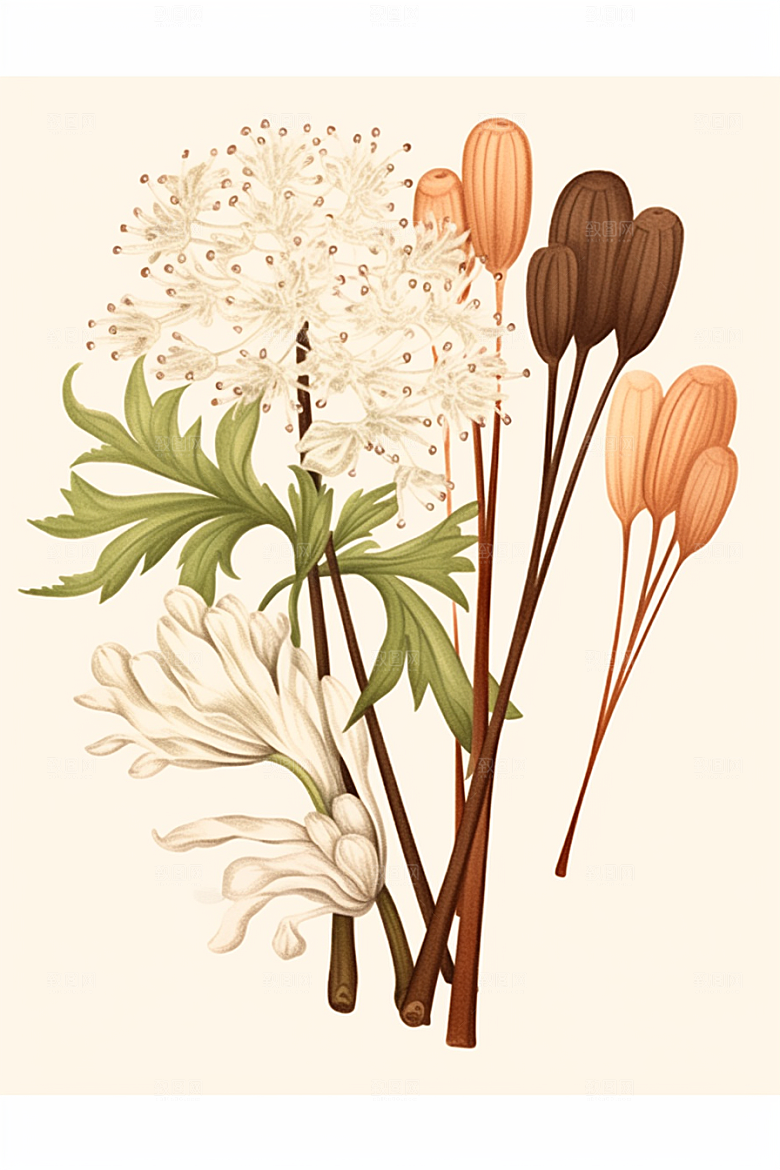 当归植物健康插画