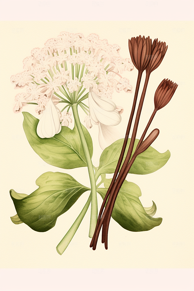 当归中医中草药插画