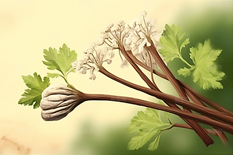 当归植物医疗插画