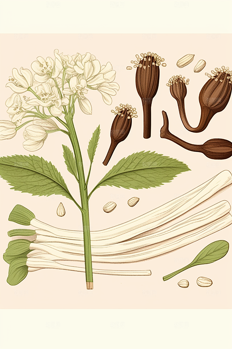 当归植物医学插画
