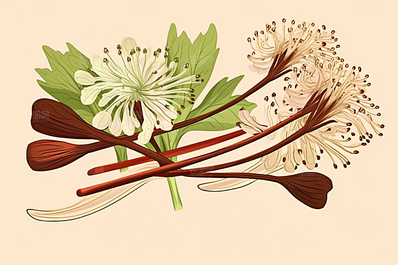 当归植物中草药插画