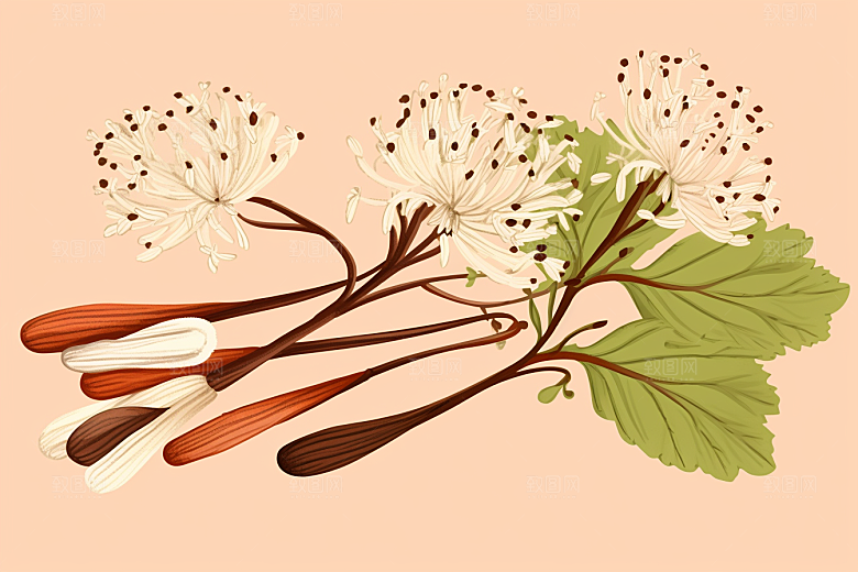 当归医学植物插画