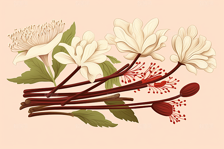 当归养生中草药插画