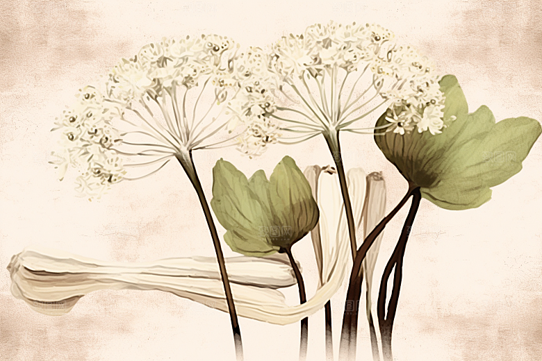 当归医学植物插画