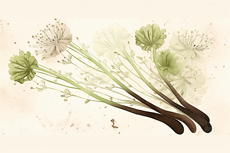 当归植物养生插画