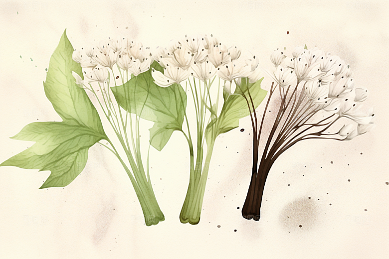 当归手绘植物插画
