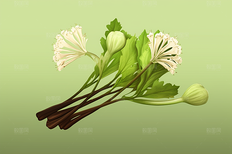 当归保健植物插画