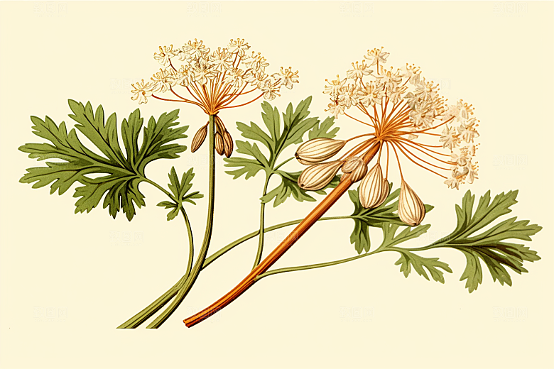 当归中草药养生插画