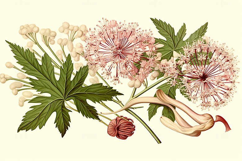 当归中药材药方插画