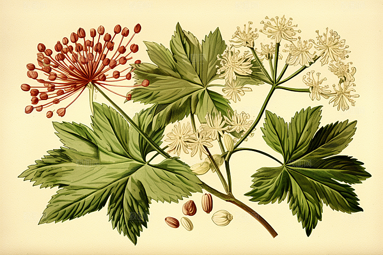 当归中医植物插画