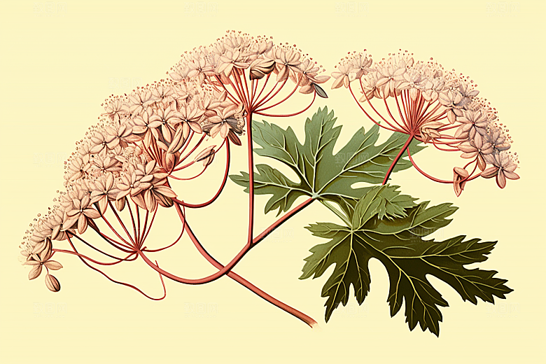 当归药方植物插画