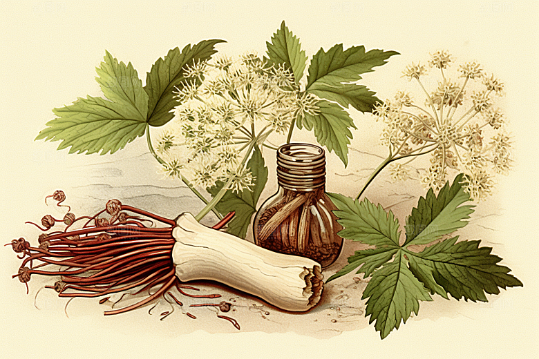 当归药方中草药插画