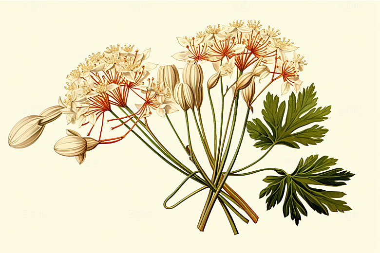 当归植物养生插画