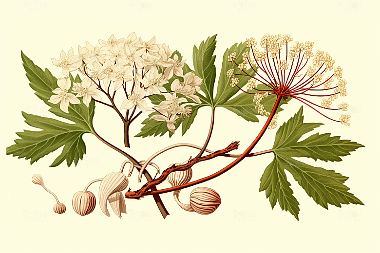当归植物医疗插画