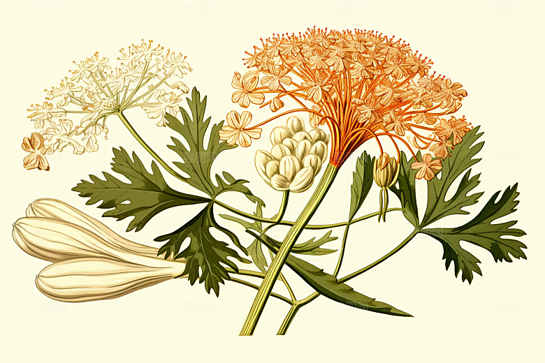 当归养生药方插画