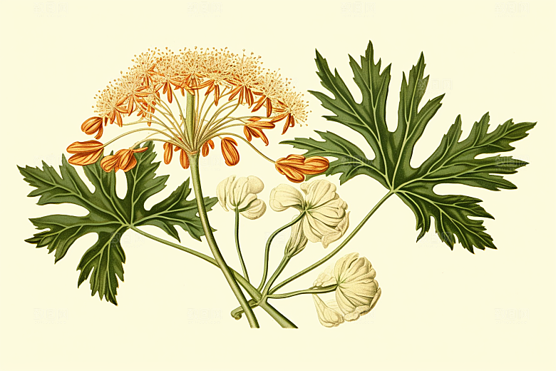 当归医学植物插画
