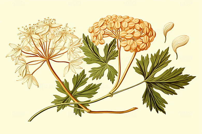 当归医学中草药插画