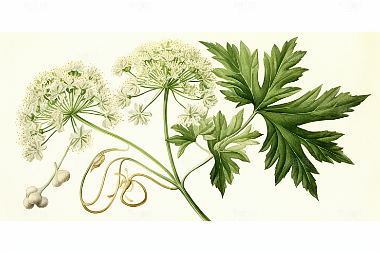 当归植物医学插画