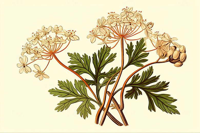 当归中草药养生插画
