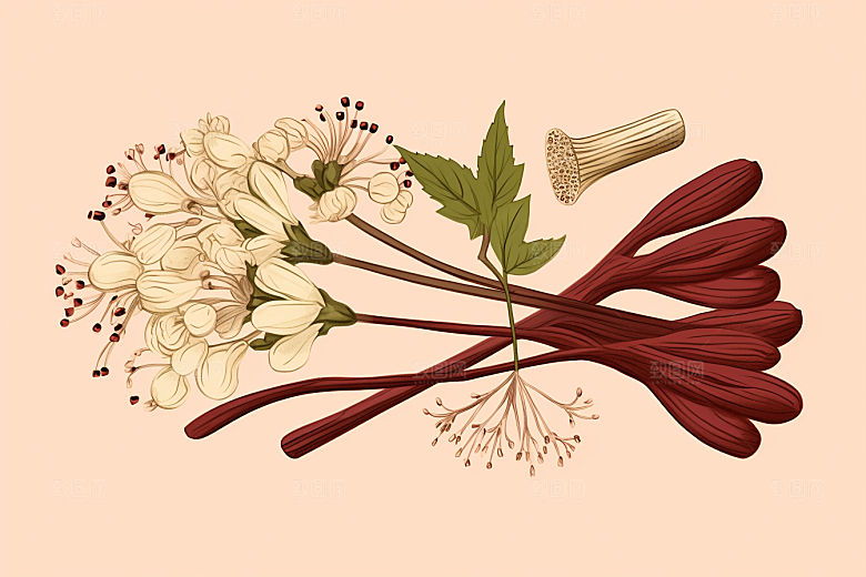 当归手绘植物插画