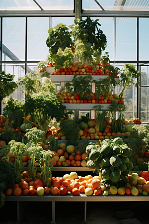 蔬菜大棚新鲜科研摄影图