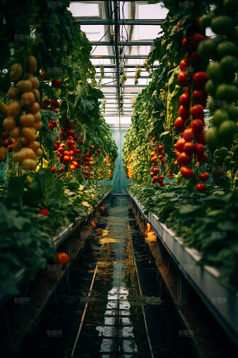 蔬菜大棚高清种植摄影图